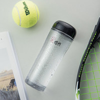 希诺（HEENOOR）塑料杯带盖创意便携水杯可爱户外运动透明杯子随手杯 黑色 145ml