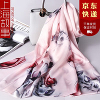 上海故事母亲节真丝丝巾女士披肩款桑蚕丝气质百搭围巾长巾礼盒装 蓓蕾初放