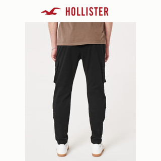 HOLLISTER春夏美式百搭修身慢跑休闲运动裤工装裤 男 328849-1 黑色 XS/R