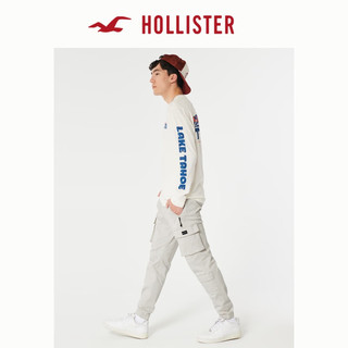 HOLLISTER春夏美式百搭修身慢跑休闲运动裤工装裤 男 328849-1 奶油色 S/R