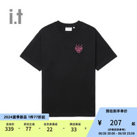 :CHOCOOLATE it 女装宽松短袖T恤2024夏季活泼少女半袖1867XUM BKX/黑色 XS