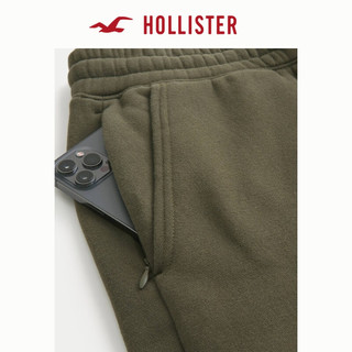 HOLLISTER24春夏抓绒保暖直筒拉链口袋运动裤 男 355805-1 深橄榄绿色 XXL