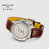 88VIP：BREITLING 百年灵 航空计时双时区自动机械男表奶油色41瑞士手表