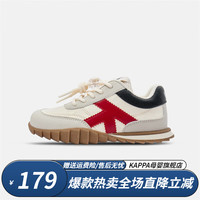 Kappa Kids卡帕儿童鞋男童春季潮流百搭休闲透气轻便运动鞋女童 006黑/红|皮面鞋|四季款 34码 适合脚长20.4-20.9cm