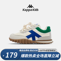 Kappa Kids卡帕儿童鞋男童春季潮流百搭休闲透气轻便运动鞋女童亲子鞋 006绿/兰|皮面鞋|四季款 39码 适合脚长23.0-23.5cm