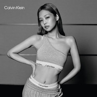 Calvin Klein内衣【摩登引力带】女士可卸垫ck单肩带无钢圈背心文胸QF7007AD P7A-椰青灰 L 推荐75D-85C