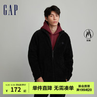 Gap 男女装秋冬款LOGO抱抱绒立领运动卫衣817851休闲上衣 黑色