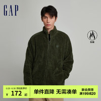 Gap男女装秋冬LOGO抱抱绒立领运动卫衣817851休闲上衣 草绿色 170/84A(XXS)