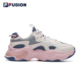 FILA FUSION斐乐潮牌女款运动鞋夏季厚底时尚休闲鞋透气泡泡鞋 淡浅紫/月亮蓝-AM 37.5