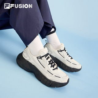 FILA FUSION斐乐潮牌欧阳娜娜同款CRED2024夏季跑步鞋复古休闲鞋 微白/黑-WB 40