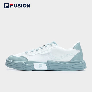 FILA FUSION斐乐潮牌POP II女鞋场下帆布鞋夏款休闲运动鞋 明亮白/灰雾蓝-BG 37.5