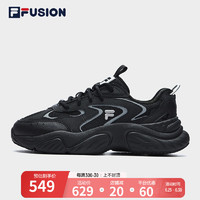 FILA FUSION斐乐潮牌CONCH DX女鞋潮流运动鞋秋休闲跑步鞋 黑/银色-BS 35.5