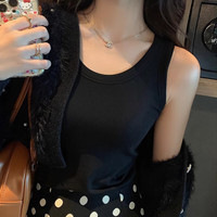 南极人吊带背心女士内搭打底衫工字美背遮副乳修身外穿黑色上衣