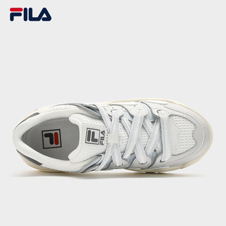 FILA 斐乐女鞋ROSETTA摩登板鞋2024春斑斓鞋运动鞋休闲鞋 白中白/南极灰-BA 39