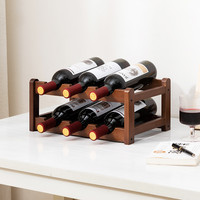 木马人酒架格子红酒架摆件放葡萄酒架子红酒格展示架家用客厅摆设装饰品 二层6瓶（纯竹）