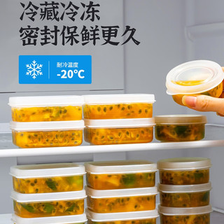 家の物语（KATEI STORY）百香果分装盒柠檬迷你食品冷冻保鲜盒冰箱冷冻盒子食品级 K202款 长方形（100ml_4个）