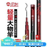 双宝玄图轻量大物竿鲢镛鱼竿手竿超轻超硬钓鱼竿台钓鱼杆手杆双宝品牌 5.4m 【轻量大物19调】