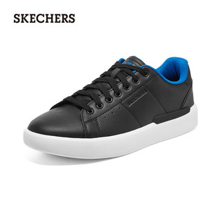 斯凯奇（Skechers）商务休闲鞋男冬季小白鞋 时尚低帮板鞋舒适透气潮流鞋210631 黑色/BLK 41