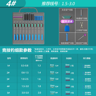 富源百川太空豆套装组合刻度铅八字环转环漂座铅皮座主线组合全套钓鱼配件 竞技款钓组4(线径1.5-3.0号)