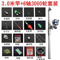 威吉超硬海竿套装钓鱼竿抛竿远投竿海杆鱼杆渔具全套 3.0米+6轴3000轮套装