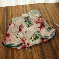 俏娘鱼复古民国风倒大袖旗袍2024年夏季日常可穿大花改良年轻款 粉色(裙长125左右) M