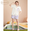 GUKOO 果壳 旗下YSO睡衣女夏季翻领开衫简约夏季睡衣套装 椰奶白套装 M