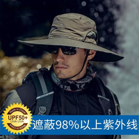 CHANEELR & KARITH遮阳帽男大帽檐防晒户外遮阳登山帽护颈防紫外线太阳帽骑行休闲帽 轻奢品牌时尚百搭ck风【军绿色 均码