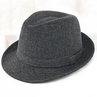 抖芊 礼帽男士中老年爸爸秋冬帽子羊毛保暖上海滩英伦绅士帽爷爷 深灰 60厘米