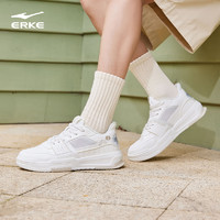 ERKE 鸿星尔克 电池熊猫男鞋板鞋2024夏季新款小白鞋厚底休闲白色运动鞋