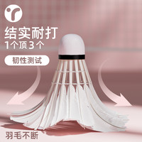 羽毛球耐打专业训练球防风户外练习鹅毛3只装6