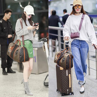 CRISP KERREIN香港品牌潮牌旅行包女短途手提大容量旅游包出差行李包行李袋 卡其色2475