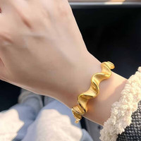 欧颜（OYshipin）黄金绸缎手镯女新款999足金手链时尚潮流手饰生日礼物送女友 黄金绸缎手镯/金重