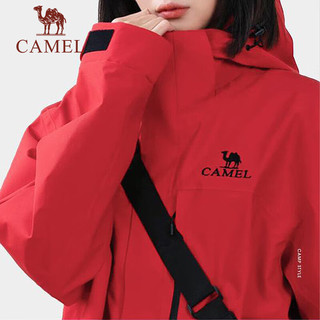 骆驼 CAMEL冲锋衣男三合一2024春夏抓绒羽绒防风防水户外登山服男 热烈红，男女同款 【280G高密抓绒】 2XL