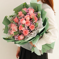 花姿上品鲜花速递19朵玫瑰花束送女友生日礼物同城花店配送