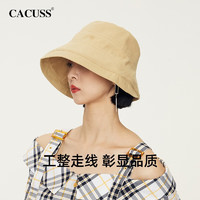 CACUSSC0287帽子女夏季遮阳帽户外防晒显脸小太阳帽渔夫帽盆帽 卡其中号