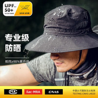 WODONBLE 防晒帽男遮阳帽户外防紫外线夏季旅游渔夫帽钓鱼网眼透气太阳帽 黑色 56-60头围