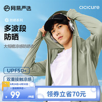 网易严选多波段防晒衣UPF50+冰丝防光老夏吸湿速干凉感钓鱼户外运动 多波段大帽檐凉感防晒衣-艾绿 L