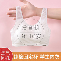俞兆林薄款夏少女文胸初高中生内衣女童儿童发育期小背心透气网眼 YZL-ET12透气云朵【白色】 XL