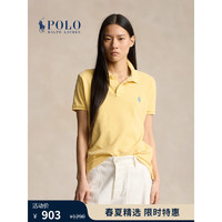 Polo Ralph Lauren 拉夫劳伦 女装 24夏经典版型棉网眼布Polo衫RL25632 700-黄色 XL