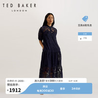 Ted Baker2024春夏女士泡泡袖蕾丝衬衫连衣裙276253A 深蓝色 0