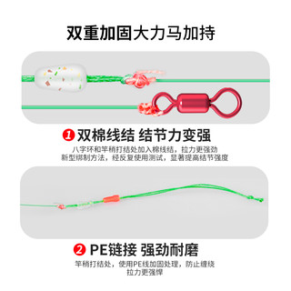 小凤仙双棉线结加固钓鱼线成品线组主线套装全套绑好竞技鲢鳙大物 双棉线结线组3.6M*2.5【三组装】