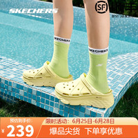 斯凯奇（Skechers）女鞋凉鞋夏季柔软舒适透气厚底增高凉拖洞洞鞋拖鞋 黄色/YEL 36