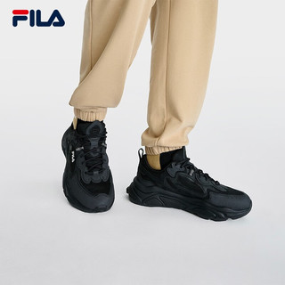 FILA 斐乐男鞋MARS 1S+复古运动鞋2024时尚火星鞋跑步鞋男 黑-BK 40.5