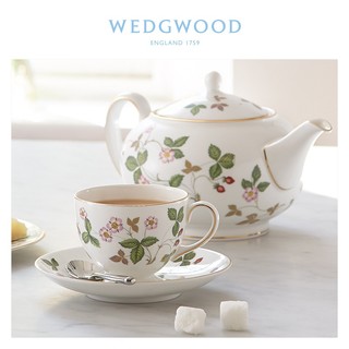 WEDGWOOD野草莓茶杯碟骨瓷咖啡杯碟下午茶壶杯碟咖啡套装 野草莓咖啡杯碟