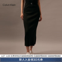 Calvin Klein Jeans24早秋女士经典绣标ck莱赛尔混纺无袖针织衫J223616 BEH-太空黑 M