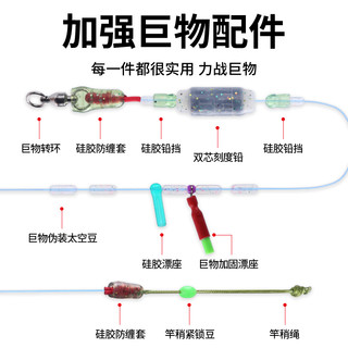 贾东普 大物线组成品强拉力钓鱼主线组鲟青鱼巨物线组全套装 8.1m 6号