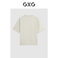 GXG 男装2024年夏季重磅T恤绣花纯棉休闲宽松短袖t恤男