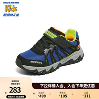 Skechers斯凯奇男大童运动鞋强抓地防水户外休闲鞋儿童鞋406392L 黑色/蓝色/BKBL 39.5码