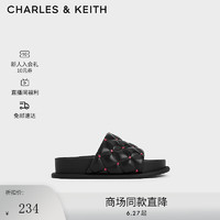 CHARLES&KEITH爱心外穿厚底一字拖CK1-70381026 Black黑色 41