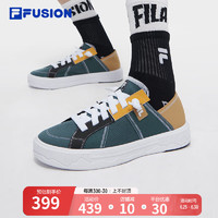 FILA FUSION斐乐潮牌男鞋POP III SE滑板生活鞋2024夏帆布鞋 观星者蓝/海港绿-SG 42.5